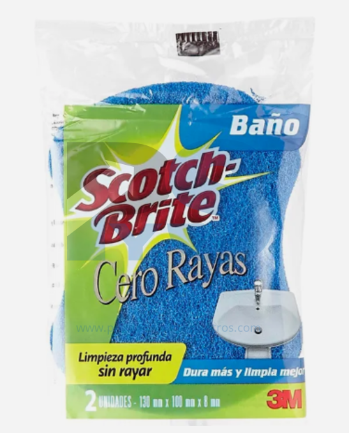 Esponja Limpieza Baño Cero Rayas Azul x2 Scotch-Brite 