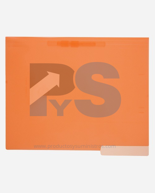 Folder Plástico Oficio + Gancho Naranja