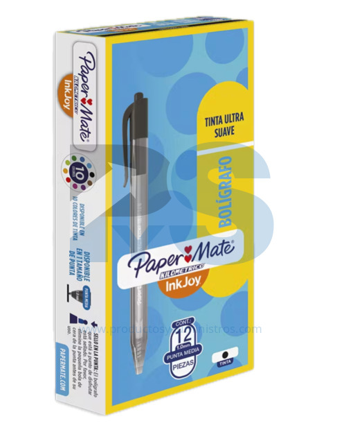 Esfero Kilométrico Retráctil Negro 100 RT x 12 Uds