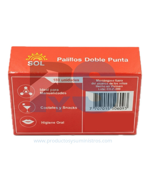 Palillos El Sol x 180 Unidades