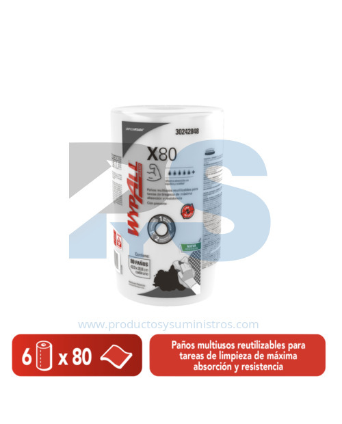 Paño Wypall X80 Liso x 80 Paños