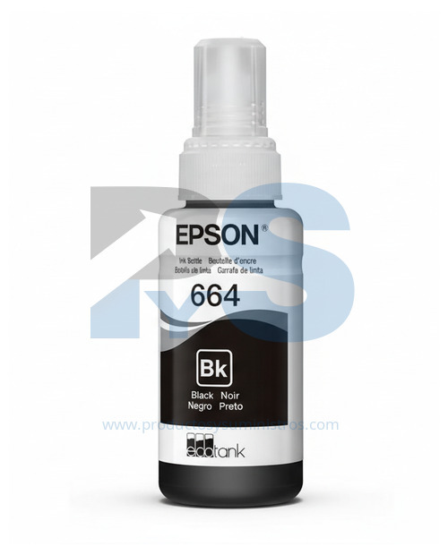 Tinta Botella Epson T664 Negra