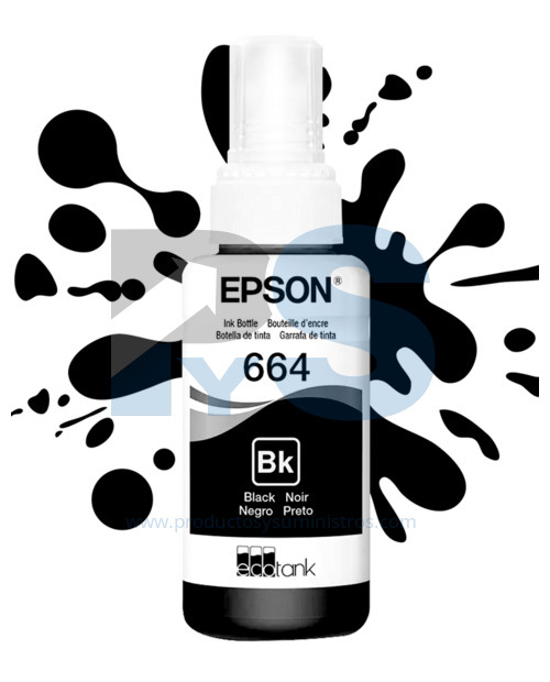 Tinta Botella Epson T664 Negra
