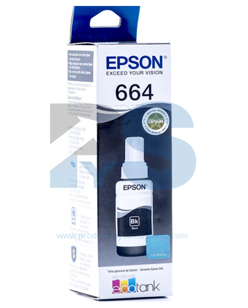 Tinta Botella Epson T664 Negra