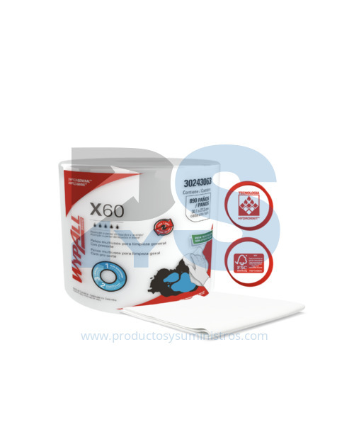 Paño Wypall X60 Jumbo Liso x 890 Paños x 300 m 