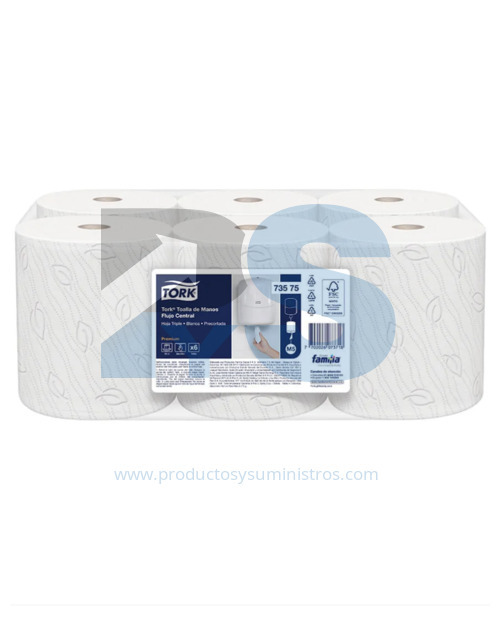 Toalla para Manos Blanca Tork Ref 73575 x 6 rollos x 100 m/rollo