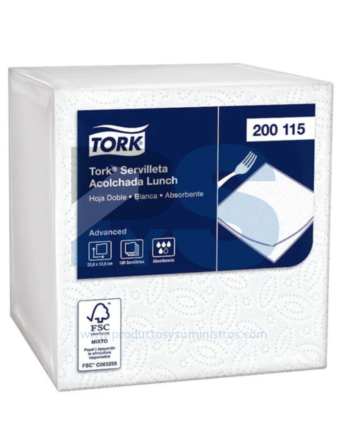 Servilleta Tork Blanca Ref. 200115 x 100 Uds
