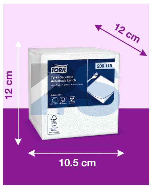 Servilleta Tork Blanca Ref. 200115 x 100 Uds