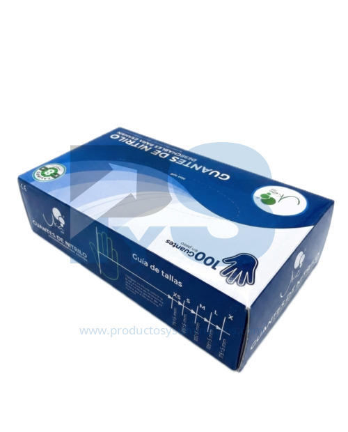 Guante de Nitrilo Azul Calibre 8 x 100 Unidades