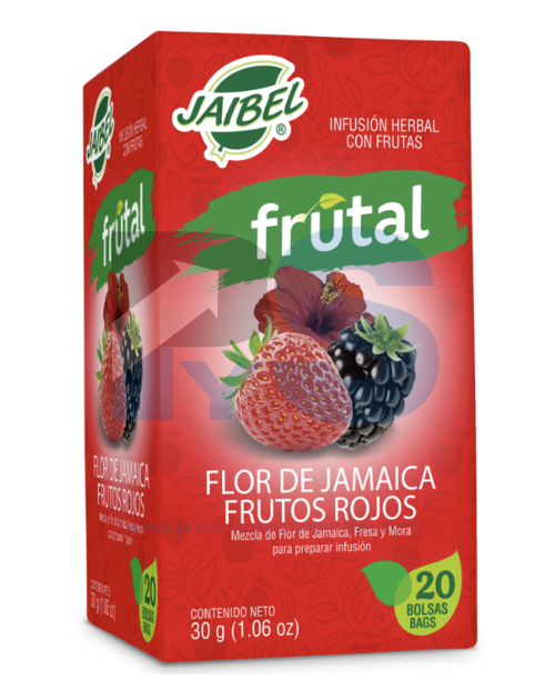 Aromática de Frutas Flor de Jamaica/Frutos Rojos Jaibel x 20 sobres