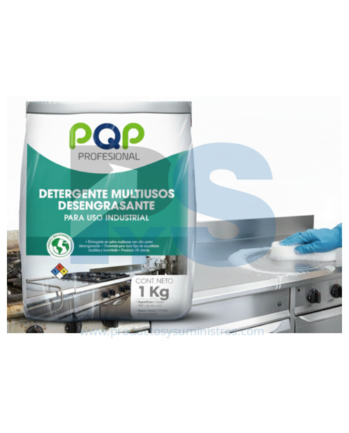 Detergente en Polvo Multiusos Desengrasante PQP x 1.000 g (Kilo)