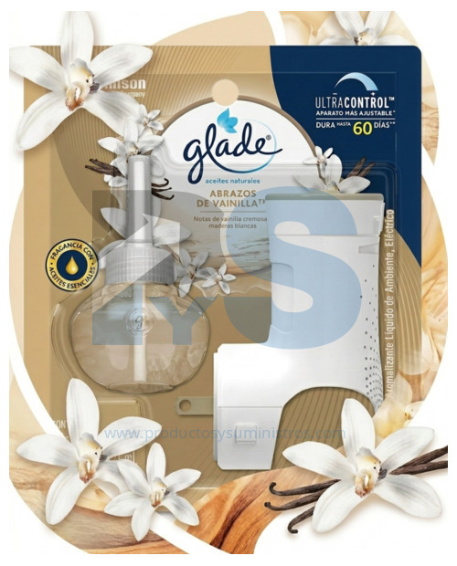 Ambientador Glade Electrico Liquido + Dosificador Abrazos de Vainilla