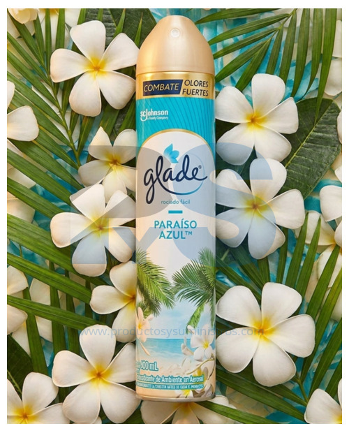 Ambientador Spray Glade x 400 ml Paraíso Azul