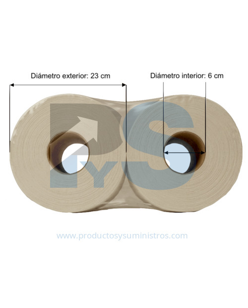Papel Higiénico Jumbo Natural Sanitisu x 4 Rollos x 500 mts/rollo