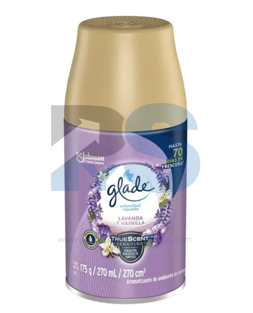 Repuesto Ambientador Glade Automatico x 270 ml Lavanda y Vainilla