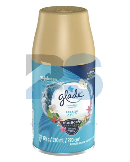 Repuesto Ambientador Glade Automatico x 270 ml Paraiso Azul