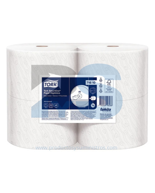 Papel Higiénico Tork SmartOne Advanced Blanco Ref. 71610 x 4 Rollos x 200 m