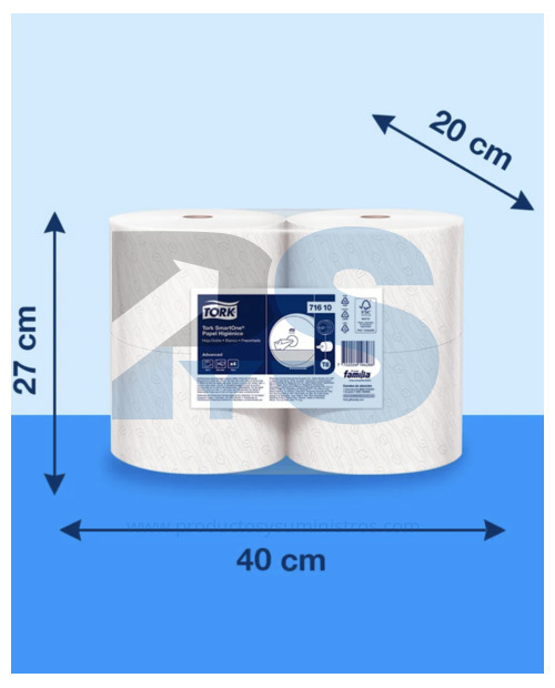 Papel Higiénico Tork SmartOne Advanced Blanco Ref. 71610 x 4 Rollos x 200 m