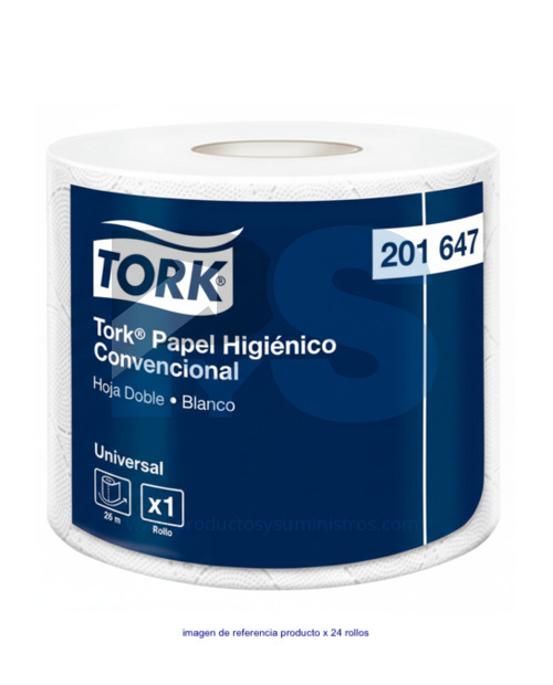 Papel Higiénico Blanco Convencional Tork Ref. 201647 x 26 m Paca x 24 Rollos
