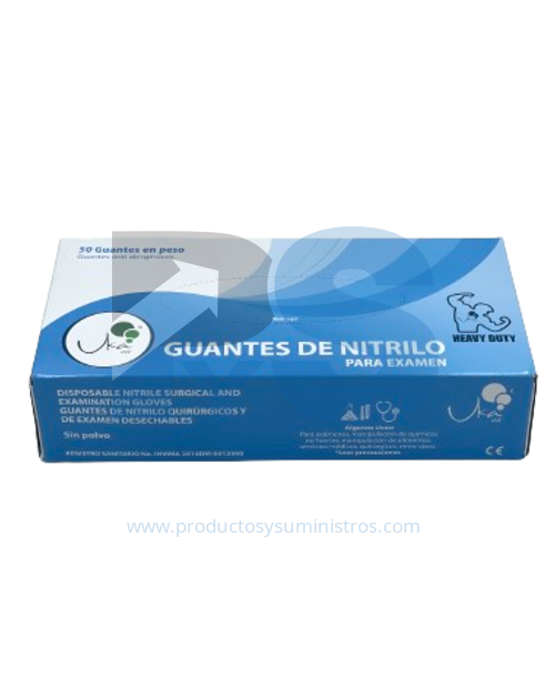 Guante Nitrilo HD Industrial Azul Talla S × 50 uds