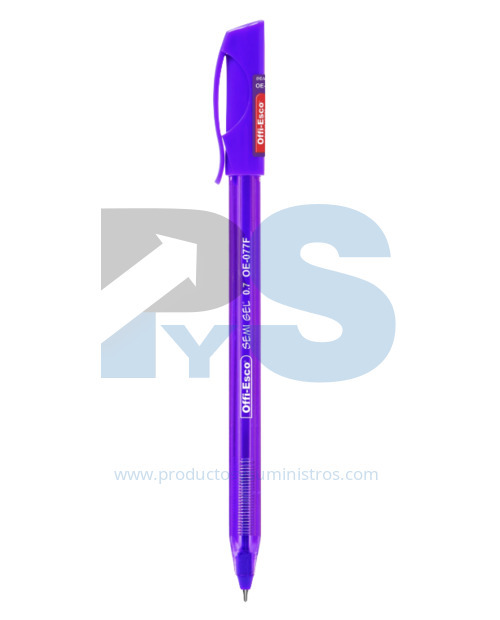 Esfero Semi Gel OE-077F  Morado OFFI-ESCO x Unidad