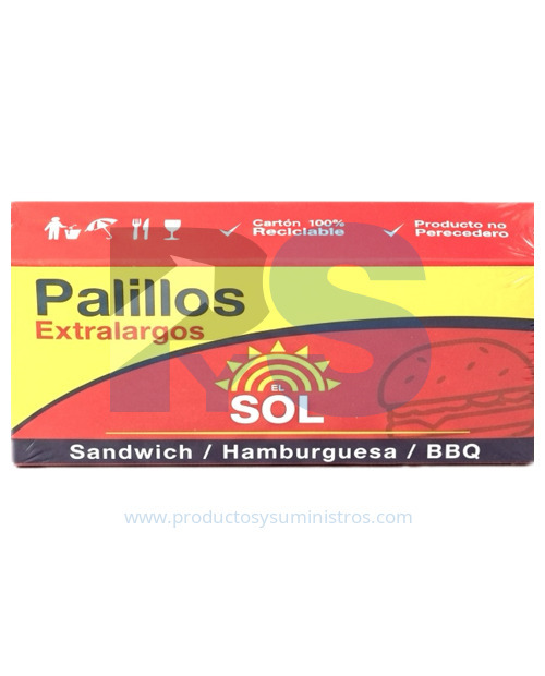 Palillos BBQ El Sol x 125 Unidades