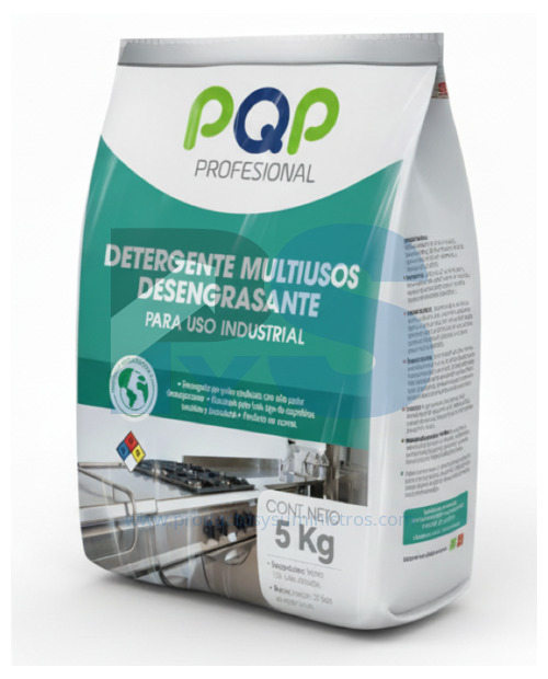 Detergente en Polvo Multiusos Desengrasante PQP x 5 Kg