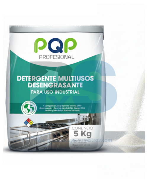 Detergente en Polvo Multiusos Desengrasante PQP x 5 Kg