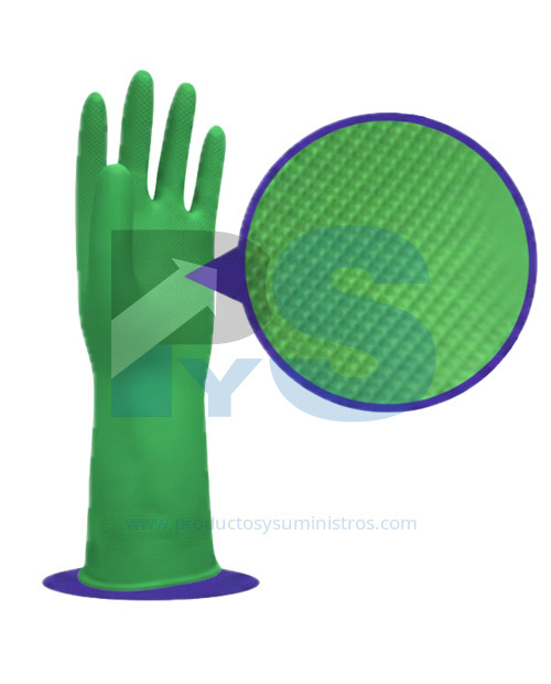 Guante Industrial Rubberplus Verde Calibre 35 Talla 7