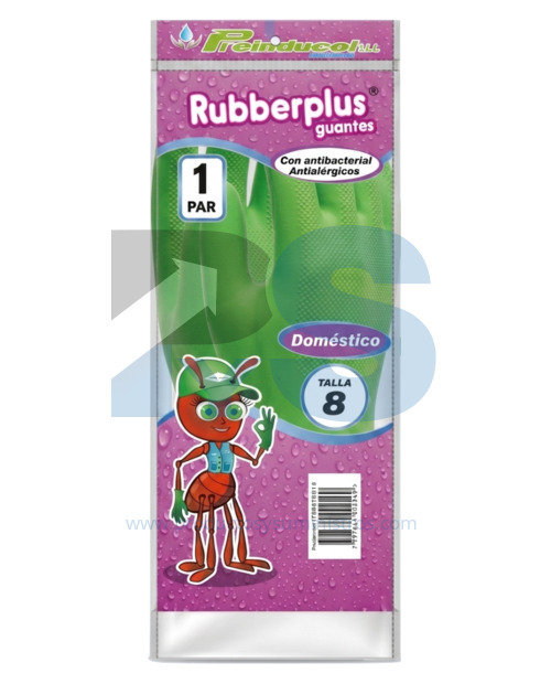 Guante Doméstico Rubberplus Verde Calibre 20