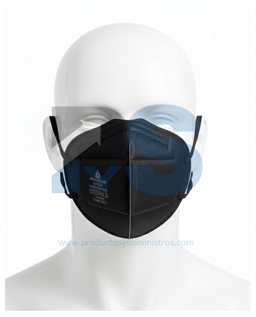 Mascarilla Negra FFP1 Fibra Sintética NO TEJIDA x 30 Uds M1195B