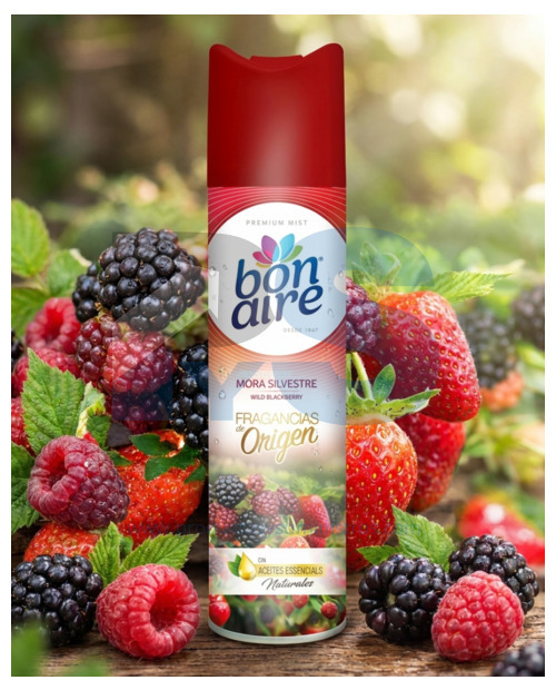 Ambientador Spray Bonaire Frutos Rojos Mora Silvestre x 400 ml