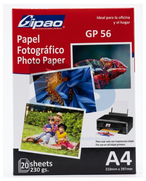 Papel Fotográfico A4 Brillante 180 g x 20 Hojas