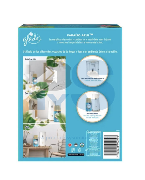 Ambientador Glade Automático + Dosificador Paraiso Azul x 270 ml
