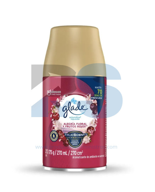 Ambientador Glade Automático + Dosificador Alegría Floral y Frutos Rojos x 270 ml