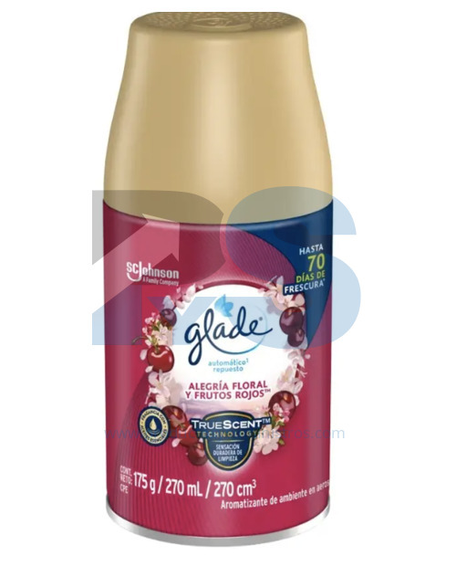 Ambientador Glade Automático + Dosificador Alegría Floral y Frutos Rojos x 270 ml