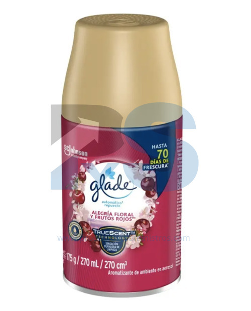 Ambientador Glade Automático + Dosificador Alegría Floral y Frutos Rojos x 270 ml