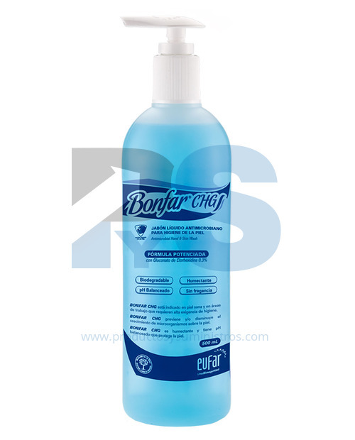 Bonfar CHG 500 ml (Jabón líquido Antimicrobiano Higiene de la piel)