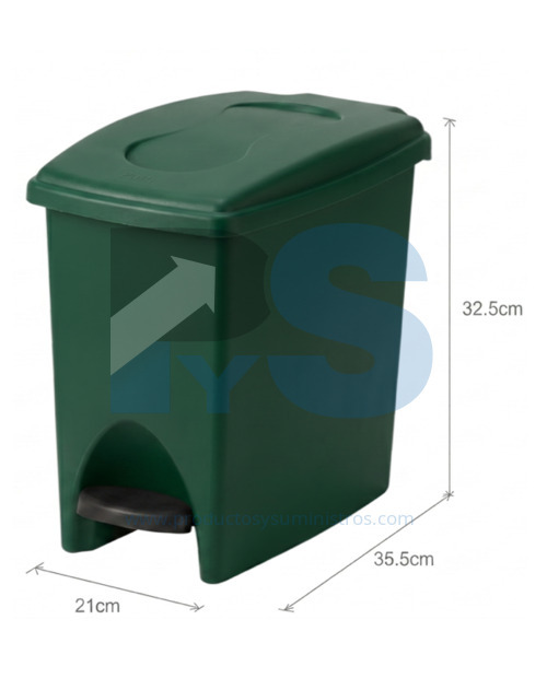 Papelera Pedal Material Recuperado Verde Estra 10 L