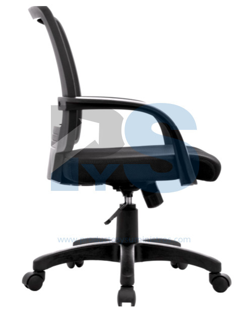 Silla Irlanda en Malla Negra con Base de Nylon ENSAMBLADA