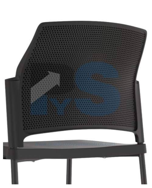 Silla Zyle Interlocutora Espaldar y Asiento Plastico 4 Patas Pintura Negra ENSAMBLADA