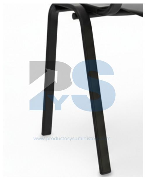 Silla Negra Prisma Espaldar y Asiento Polipropileno Estructura con Pintura Electrostática Negra ENSAMBLADA