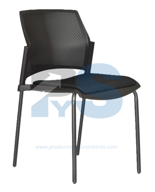 Silla Zyle Interlocutora Negra Estructura Negra Asiento Tapizado En Negro Murano Nac