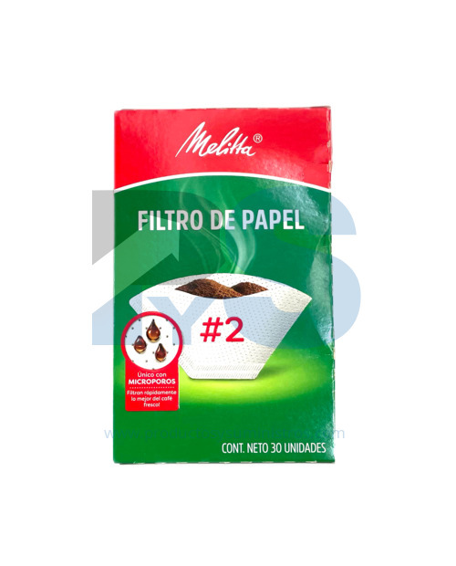 Filtro de Papel Cafetera Tipo Cono No. 2 x 30 Uds Melitta