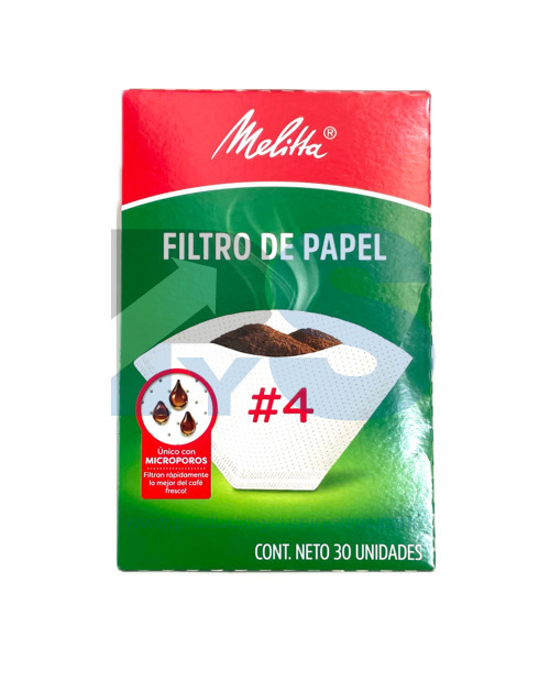 Filtro de Papel Cafetera Tipo Cono No. 4 x 30 Uds Melitta