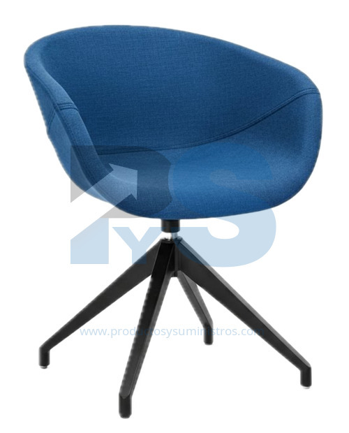 Silla Mara Poltrona Base Kore Negro Tapizado 1