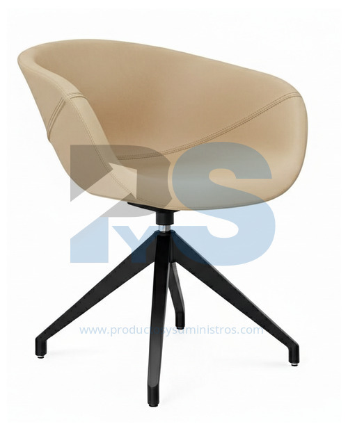 Silla Mara Poltrona Base Kore Negro Tapizado 1