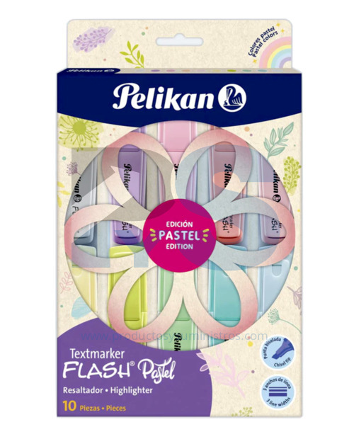 Resaltador Pelikan Flash Pastel Caja x 10