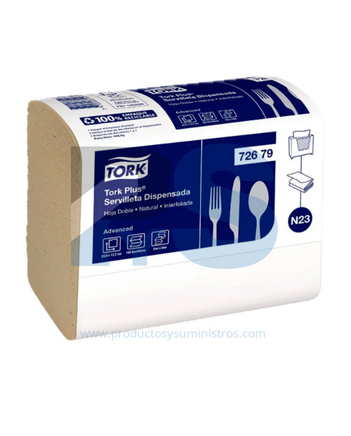 Servilleta Plus Natural Tork Ref. 72679 x 150 Unidades