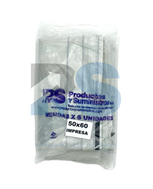 Bolsa Impresa Blanca 50x60 x 6 uds